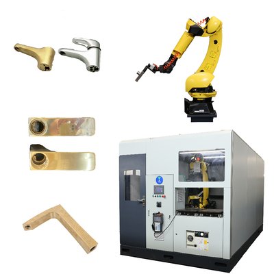 Automated Robotic Grinding and Polishing System with Multi Brush Configuration for Faucets metal castings automotive metal parts